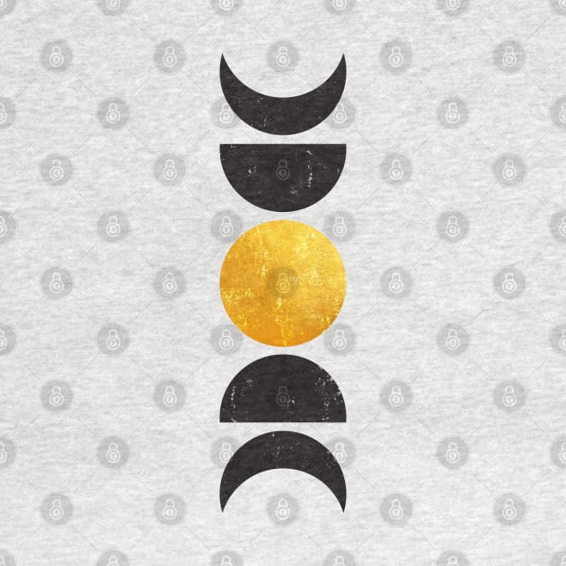 Geometric Gold Moon Phases by aterkaderk